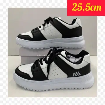 25.5cm 새상품 남성용 통굽 인조 가죽 신발 화이트 블랙