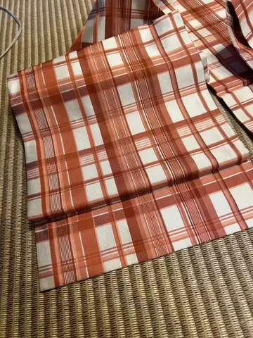 순수 실크 격자 전통 나고야 오비