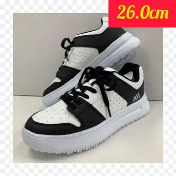 26.0cm 새상품 남성용 통굽 인조 가죽 신발 화이트 블랙