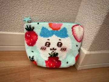 미사용 새상품 치이카와 (먼작귀) 페이러 하치와레 스트로베리 도트 파우치