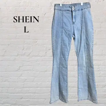 [ SHEIN ] [ L ] 플레어 데님 슬릿 스트레치 루즈핏 부츠컷