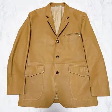아쿠아 스큐텀 가죽 테일러드 자켓 M 사이즈 라이트 브라운