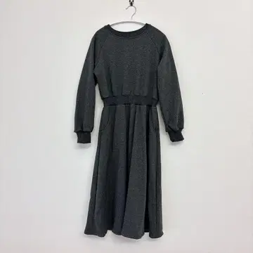 속기모 롱 원피스 차콜 그레이 면 100% 택 포함 맨투맨