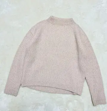 [ 새상품급 ] 갤러리 바이 두툼한 리브 니트 보틀넥 핑크 울 S