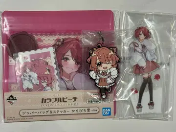 제일복권 컬러풀 피치 아크릴 스탠드 러버 참 지퍼 백 노아