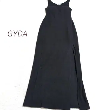 GYDA 제이다 백 오픈 사이드 슬릿 립 롱 타이트 원피스