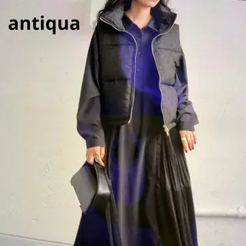 antiqua 블랙 퀼팅 다운 베스트