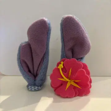 스티치 패친 패친 핑 헤어핀 귀