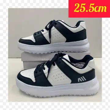 25.5cm 새상품 남성용 통굽 인조 가죽 신발 화이트 네이비