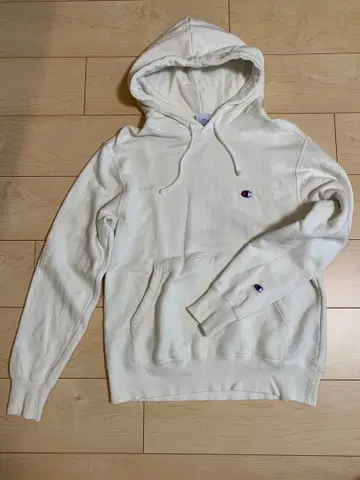 Champion 화이트 후드티 M 사이즈