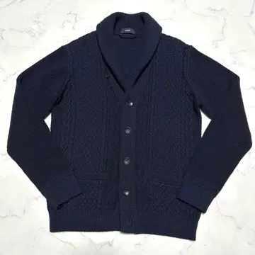 미사용급 새상품급 쉽스 숄카라 가디건 네이비 워셔블 L