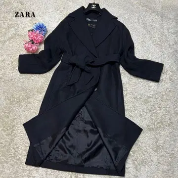 [ 새상품급 ] 자라 롱 코트 벨트 만테코 블랙 히든 버튼 맥시 길이