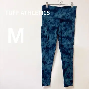레어 TUFF ATHLETICS 다크 블루 타이다이 레깅스 요가웨어