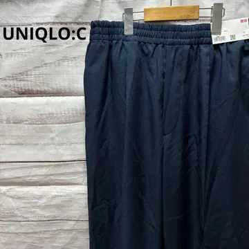 새상품 UNIQLO:C 감동 턱 팬츠 택 포함 네이비 M