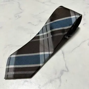미사용급 새상품급 ROBERT FRASER 넥타이 체크 브라운 네이비