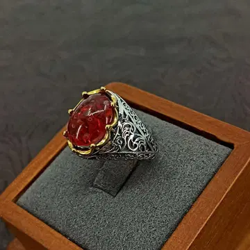 빈티지 실버 레드 빨간색 레트로 앤티크 반지 반지 17호