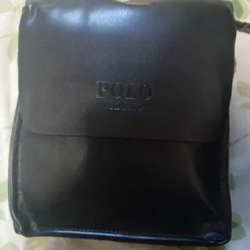POLO 블랙 가죽 숄더백