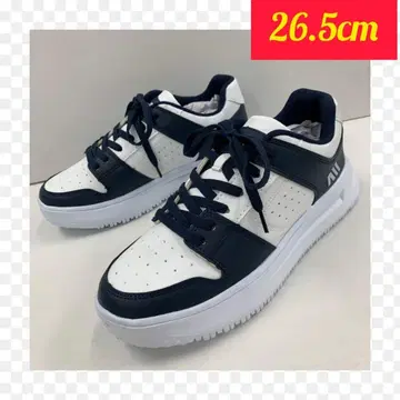 26.5cm 새상품 남성용 통굽 인조 가죽 신발 화이트 네이비