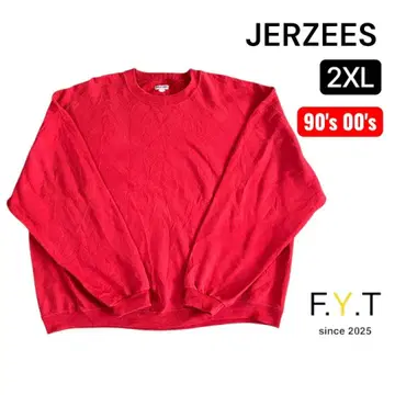 90s 00s JERZEES 무지 맨투맨 2XL 레드 USA 구제 의류
