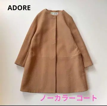 ADORE 아도어 베이지 노카라 코트 38