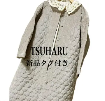 20900엔 택 포함 새상품 TSUHARU 벨벳 퀼트 코트 베이지