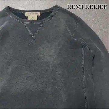 REMI RELIEF 데미지 가공 양면 V넥 크루넥 맨투맨 M