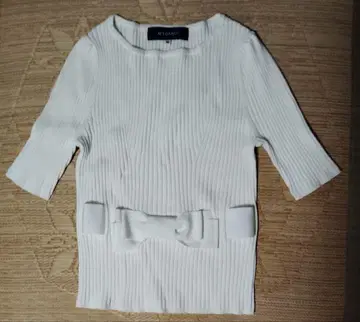 M'S GRACY 화이트 리브 니트 40