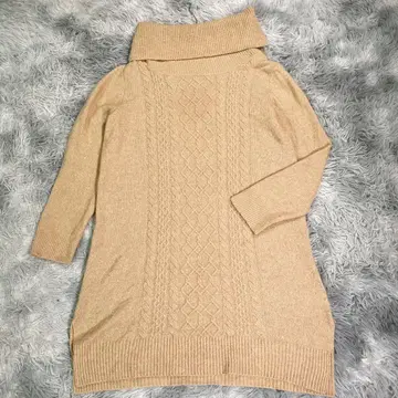 아바하우스 에크루 니트 원피스 베이지 두꺼운 원단 여성용 가을/겨울