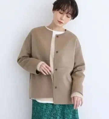 INDIVI [ 해밀턴 울 ] 리버 노카라 숏코트