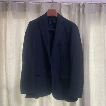 다크 블루 체크 무늬 비즈니스 정장 S 미사용