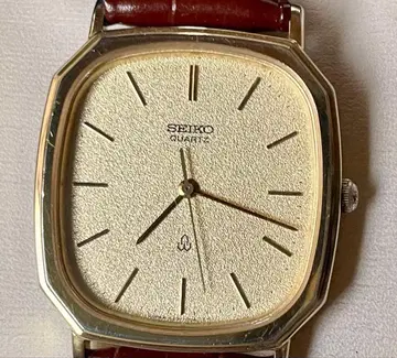 SEIKO 샤리오 남성용 쿼츠 손목시계 골드 다이얼 빈티지