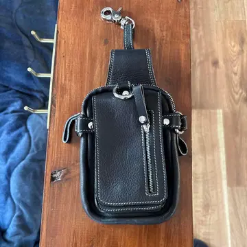 가죽 웨스트 파우치 블랙