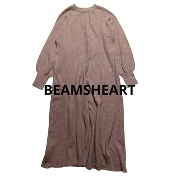 빔즈하트 2way 니트 원피스 돌먼 슬리브 핑크 베이지