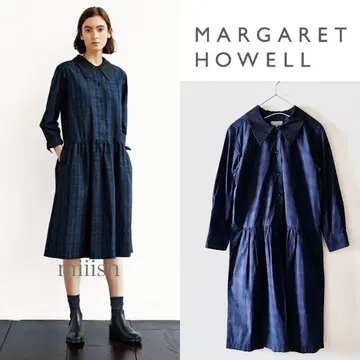 마가렛호웰 타탄 체크 옷깃 원피스 66,960엔 컨디션 최상