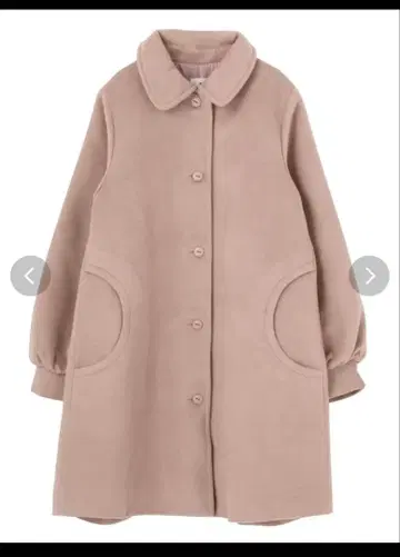 merry jenny 스탠 칼라 A라인 코트 핑크 여분 버튼 포함