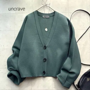 언클레이브 아모사 숏 니트 가디건 그린 그린 겉옷 워셔블