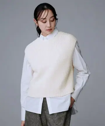 [ UNTITLED ] 2WAY 니트 베스트 아이보리 02