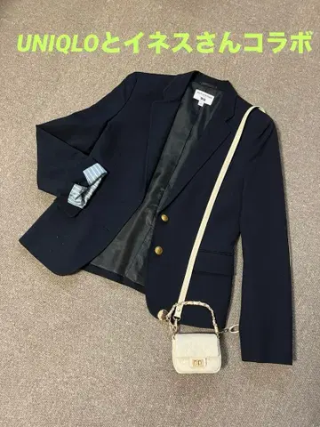 UNIQLO와 이네스 콜라보 기획 네이비 테일러드 자켓
