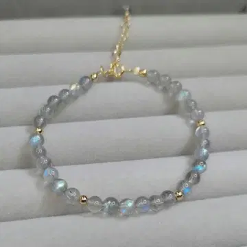 고품질 천연 문스톤 팔찌 강한 일곱 빛깔 광택 약 4mm 구슬