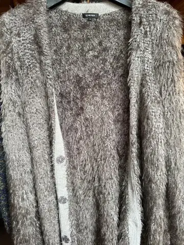 미사용 새상품 루 쉘 블루 퍼 가디건