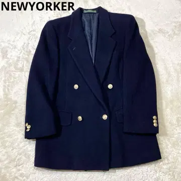 NEWYORKER 뉴요커 골드 버튼 더블 네이비 블레이저 자켓 M