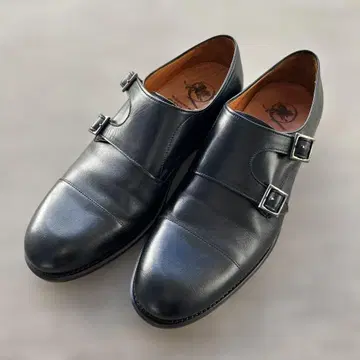 QUARVIF 이탈리아제 블랙 가죽 더블 몽크 스트랩 신발 8