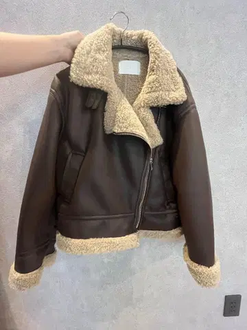 Chico 보아 가죽 라이더 자켓