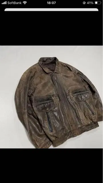 90s 빈티지 A2 가죽 봄버 플라이트 자켓 크롭 기장