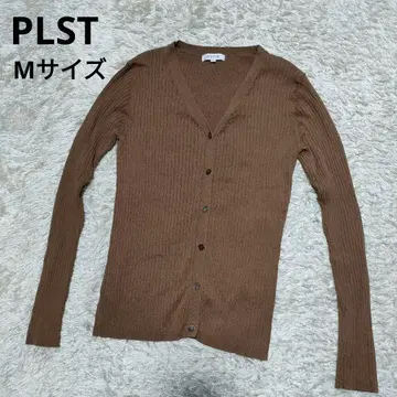 PLST 플라스테 여성용 가디건 브라운 리브 M 사이즈 레이온