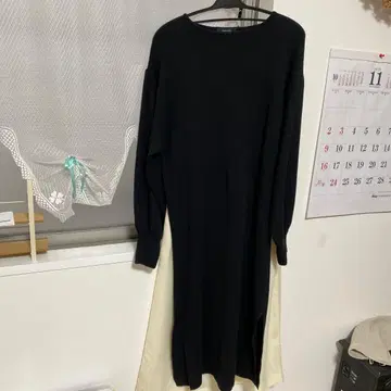 JEANASIS 블랙 니트 원피스 긴팔
