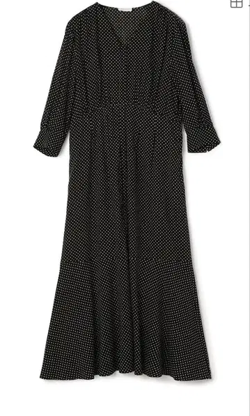 도트 프린트 V넥 머메이드 원피스