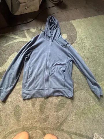 파랑 풀 집업 후드 부착 후드티