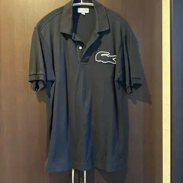 라코스테 빅 로고 피케 셔츠 남성용 블랙