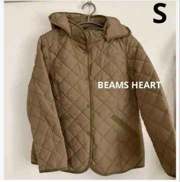 [새상품] BEAMS HEART 퀼팅 후드 베이지 S사이즈